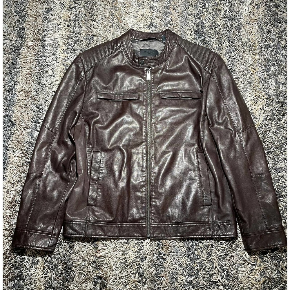 COPY - COLE HAAN - Bonded Leather Moto Jacket - SIZE L/G